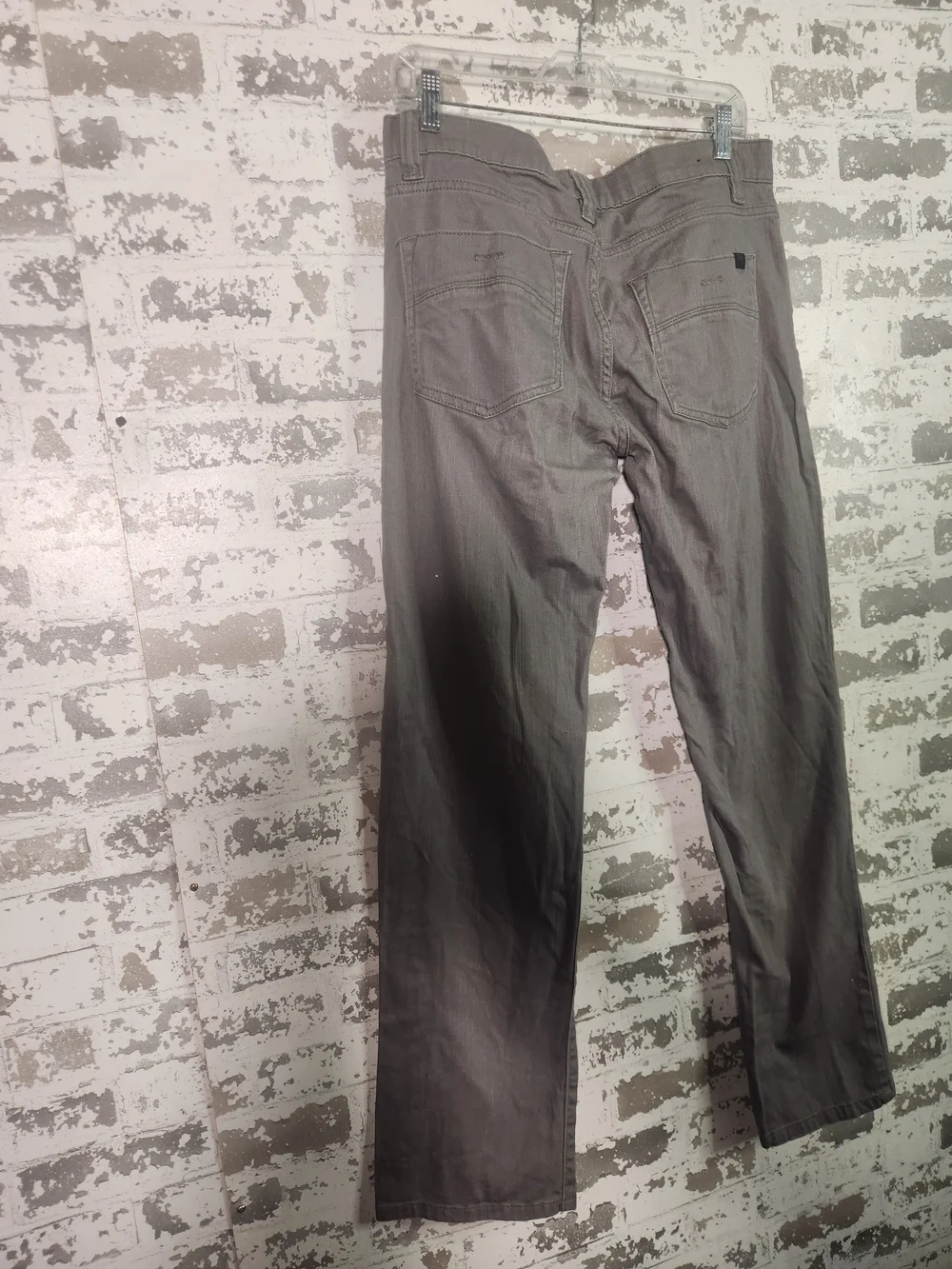 Gray Straight-Leg Pants
